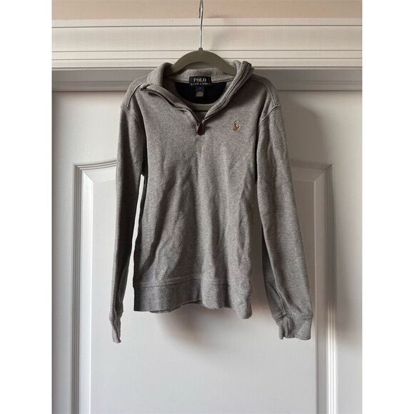 Polo Ralph Lauren Boys Gray Half Zip Pullover Sweater Size 7 - Picture 1 of 4